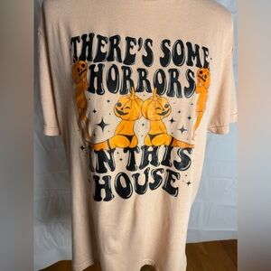 Gildan Halloween Black and Orange Oversized Graphic T-Shirt